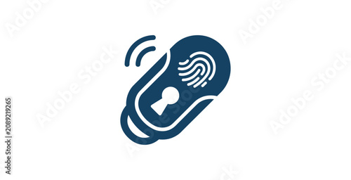 Biometric Fingerprint Key Fob Icon