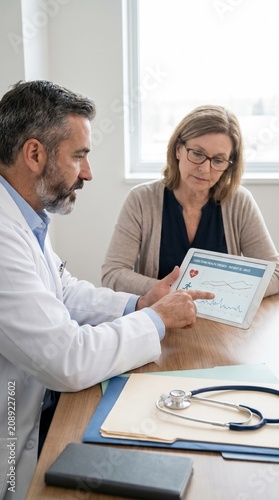 Healthcare Professional Explaining Digital Health Trends on a Tablet During a Patient Consultation