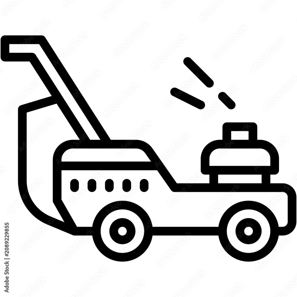 Fototapeta premium Lawn Mower Gardening Machine Vector Icon for Yard Maintenance