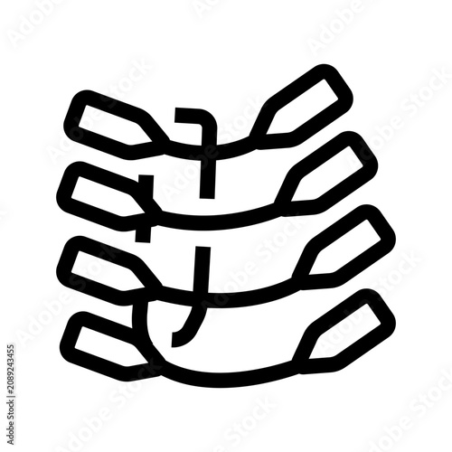 thermoplastic foot prosthesis black line icon for digital and print projects.