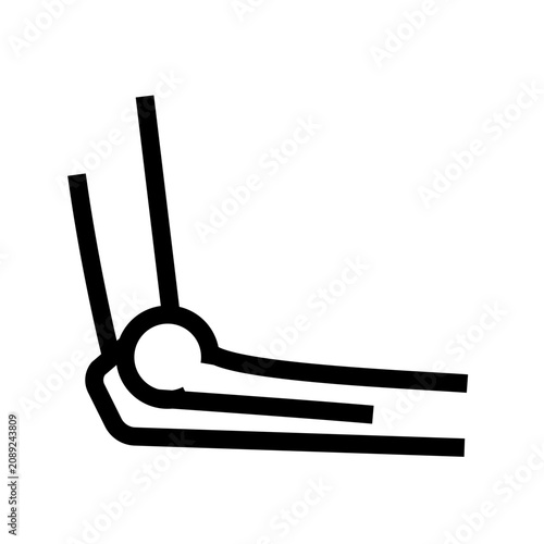 endoprosthesis elbow black line icon for digital and print projects.  Minimal clean icons for apps and websites.
