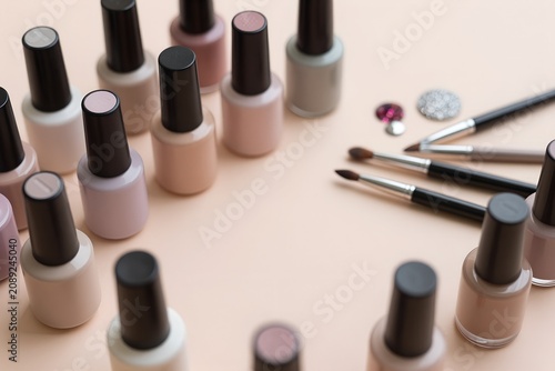 Colorful Nail Art Gels, Lacquers & Brushes for Manicure