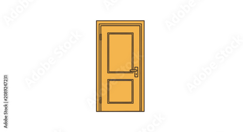 Modern yellow house door entrance icon