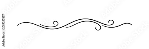 Картината върху платно Elegant decorative swirl divider with double line flourishes for ornate statione
