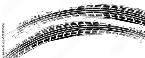 Schilderij op canvas Tire track