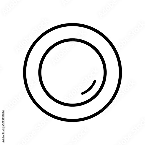 Minimalist plate icon illustration featuring a simple black outline design