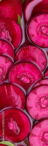Beetroot slices pickled in a sweet and tangy brine, fermented beets, digestive health