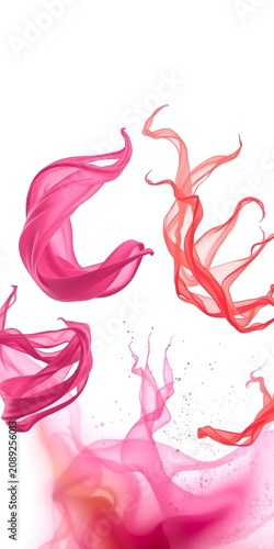Flips and twists in mid-air against pure white background, acrobatics, energy