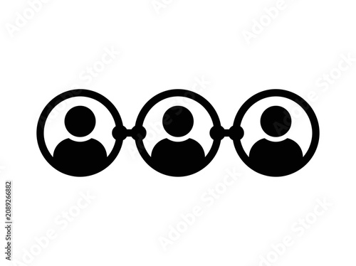 Connected People Network Icon Representing Social Collaboration and Digital Teamwork Communication