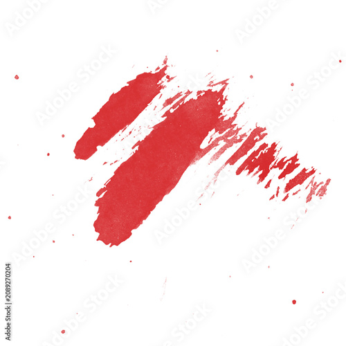 Bold Red Paint Stroke on Black Background