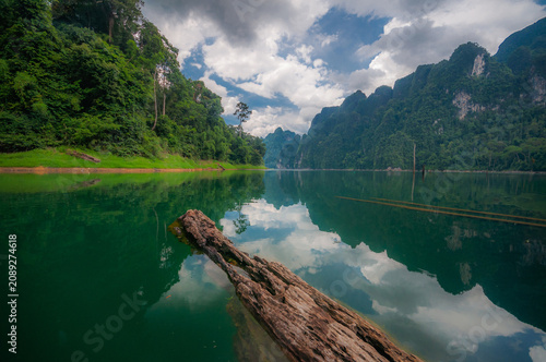 Canvas Print Raft park in nature, mountains and rivers