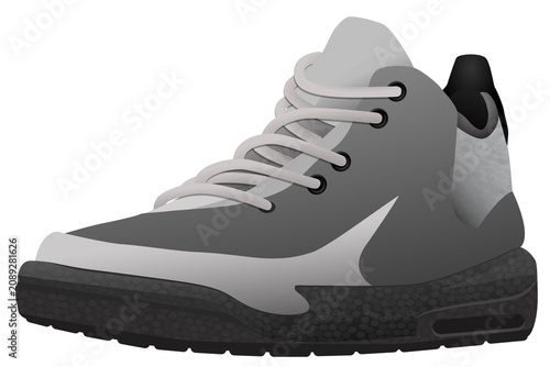 High-top sneaker profile for athletic sports.