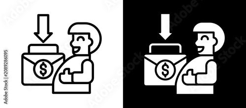 Canvastavla Embezzlement Case Icon Set In Black And White Filled Style Collection