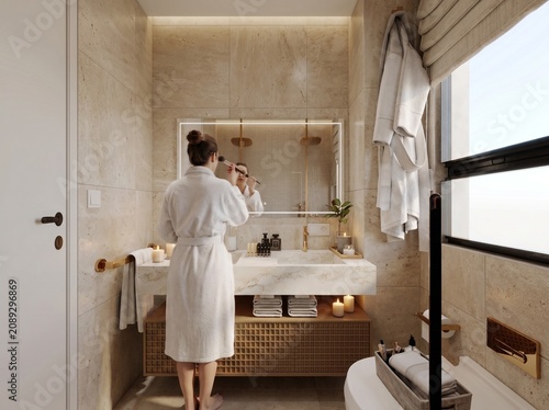 Fotografía baño moderno de casa de lujo y de diseño
