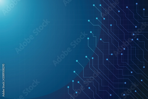 abstract technology digital data circuit network futuristic ai with copy space vector blue background