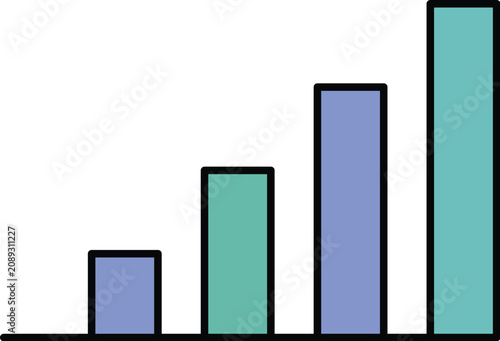 business graph on black background