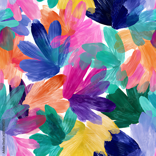 Floral ornament in watercolor style vibrant and colorful arrangement
