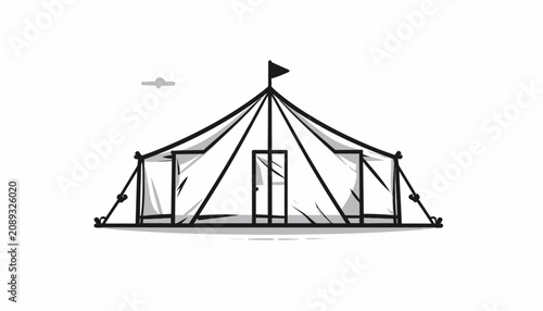Fotografie A large fabric temporary outdoor tent.