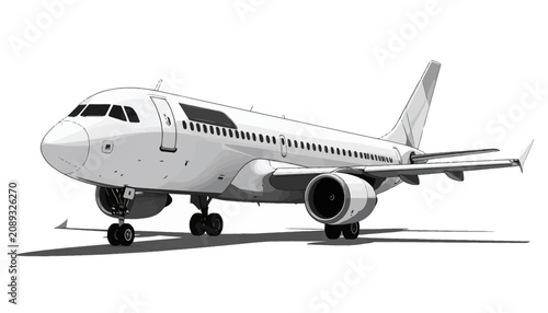 Cuadro en lienzo Airplane on the ground stationary.