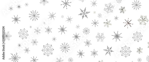 Bilde på lerret Beautiful winter snowflake pattern with intricate designs on a white background