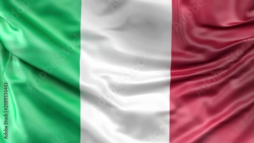 Realistic Italy Flag Waving Seamless 4K Loop Animation
