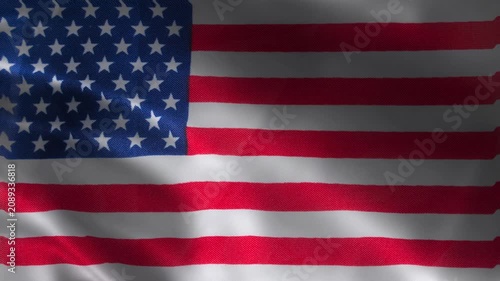 Waving USA Flag Background with Realistic Fabric Movement