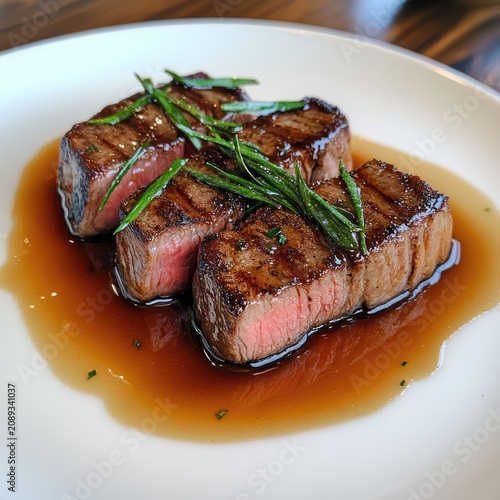 Perfectly Grilled Steak with Juicy Texture.