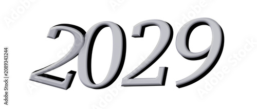 2029 year number with 3d sh...