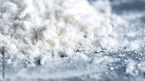  White musk perfume ingredient concept, soft white powder texture.	

