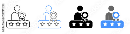 Konstfotografi Professional Mastery Qualification Authority Badge Icon Set Vector Illustration