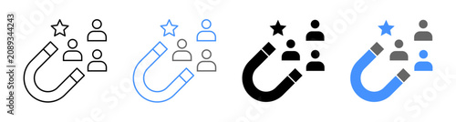 Tableau sur toile Inbound Marketing Leads Generation User Retarget Icon Set Vector Illustration