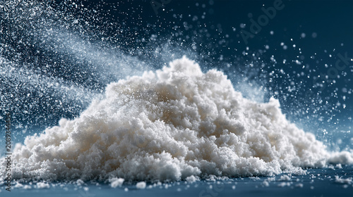 White musk perfume ingredient concept, soft white powder texture.	

