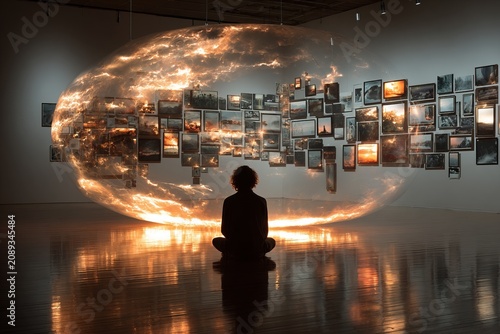 Exploring the mesmerizing fusion of light and art inside a contemporary gallery filled with stunning photography and dynamic visual displays