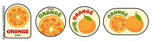 Fotografía Orange fruit barcode label set