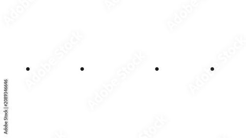 The dots move horizontally, blinking and changing in size.