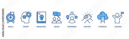 Tableau sur toile Consulting banner web icon vector illustration concept for business consultation
