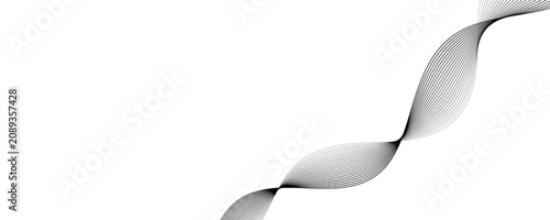 Minimalist black abstract line wave vector background