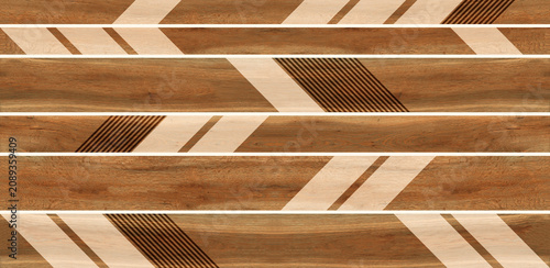 Detail of a wooden wall with a linear relief and texture