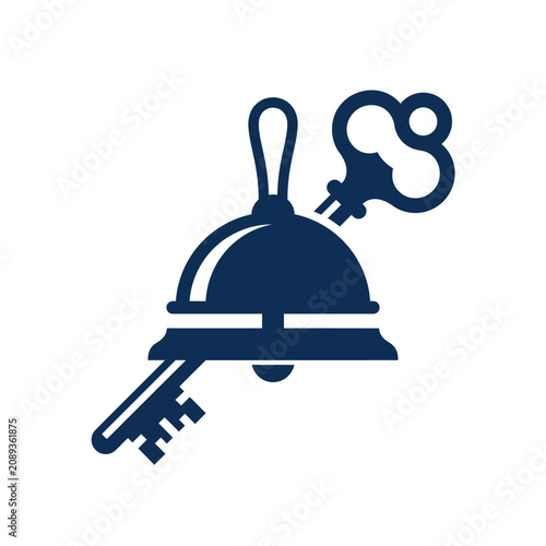 Obraz na płótnie Key and bellhop service icon graphic.
