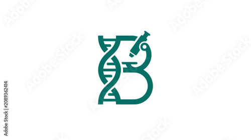 Foto Green DNA Double Helix Logo.