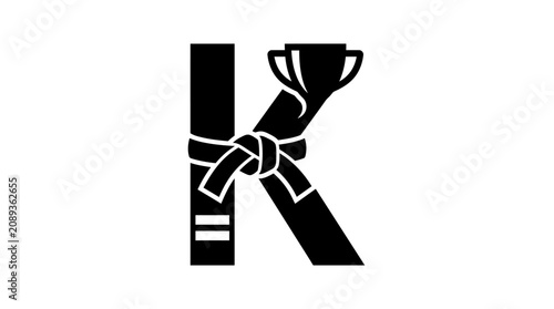Tableau sur toile Martial arts trophy letter K symbol.