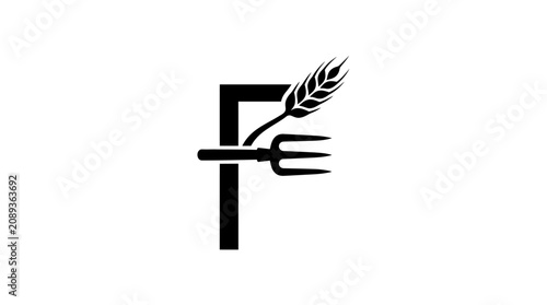 Tableau sur toile Fork with wheat on prong.