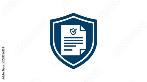 Quadro su tela Shield with a checked document.