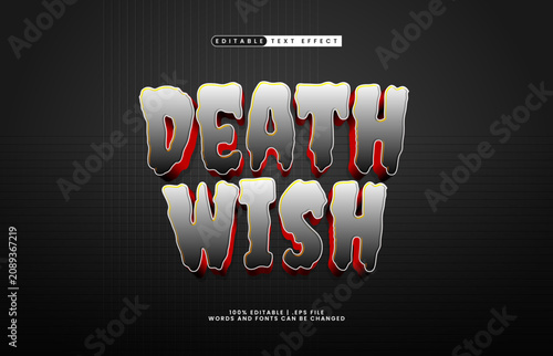 Death Wish 3D Editable Text Effect Horror Drip Style