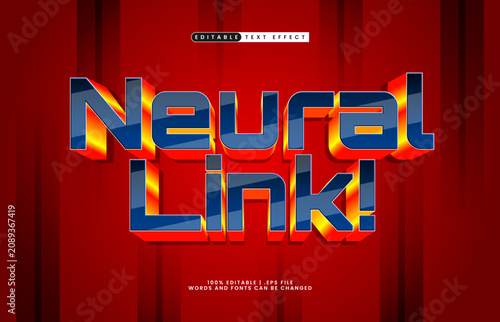 Neural Link 3D Editable Text Effect Futuristic Neon Style