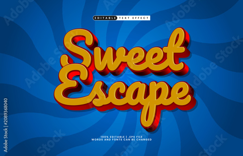 Sweet Escape 3D Editable Text Effect Script Retro Style