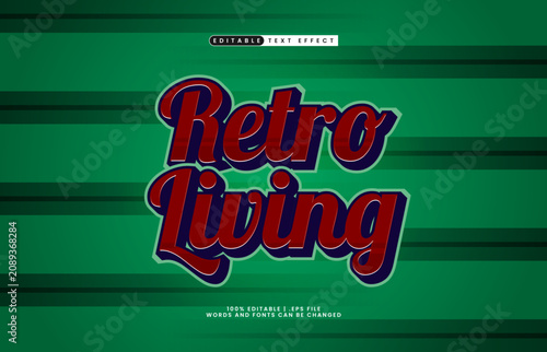 Retro Living 3D Editable Text Effect Script Retro Lifestyle Style