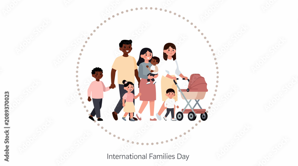 Fototapeta premium international families day, diverse family group