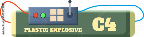 Photos Plastic explosive C4 block featuring a detonator and connected wires