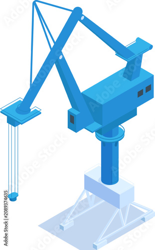 Industrial port crane moving heavy freight containers, symbolizing global trade and logistics